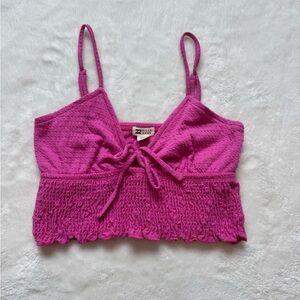 Billabong Fuchsia Textured Crop Top
